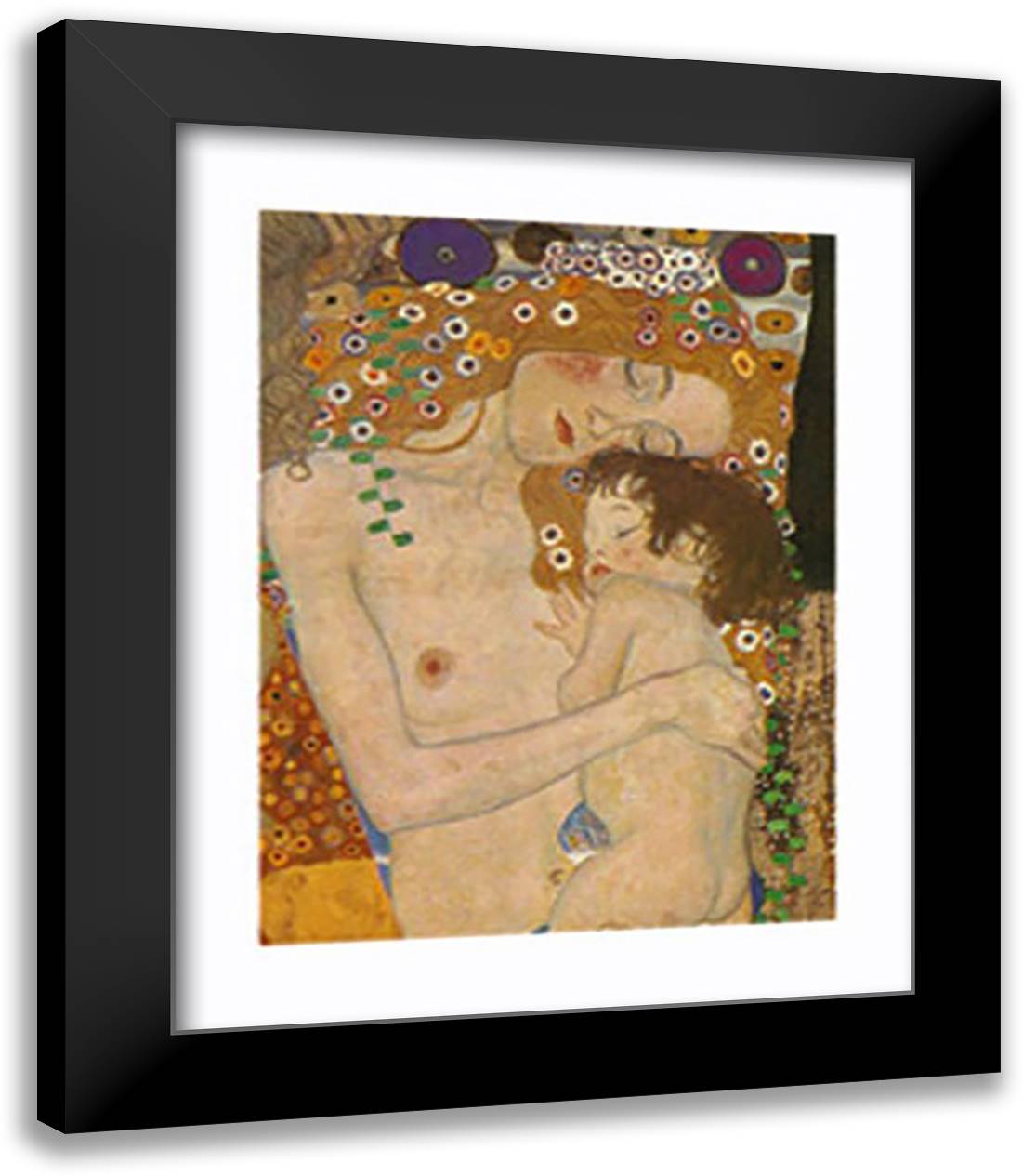 Three Ages of Woman - Mother and Child, c.1905 (detail) 20x24 Black Modern Wood Framed Art Print Poster by Klimt, Gustav