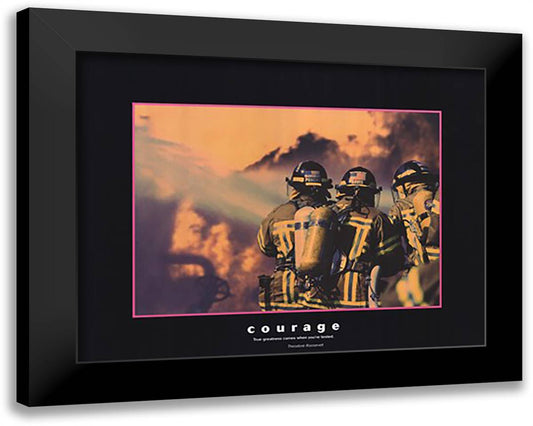 Courage 24x20 Black Modern Wood Framed Art Print Poster