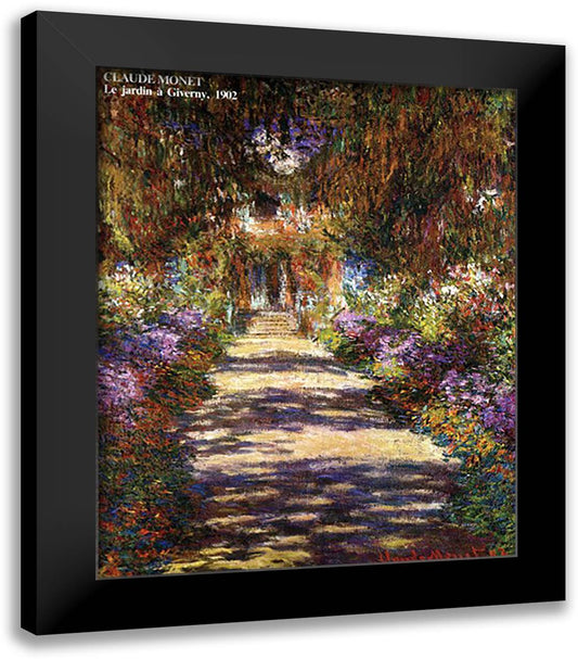 Jardin a Giverny 20x24 Black Modern Wood Framed Art Print Poster by Monet, Claude