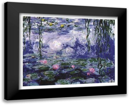 Nympheas 24x20 Black Modern Wood Framed Art Print Poster by Monet, Claude
