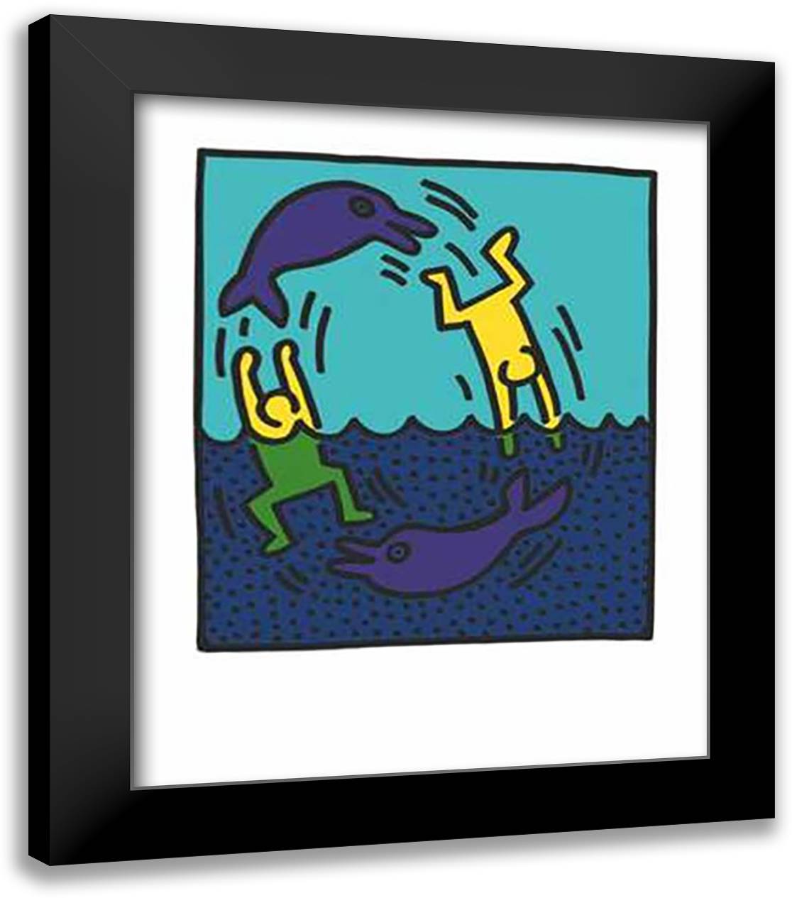 Untitled 1983 20x24 Black Modern Wood Framed Art Print Poster by Haring, Keith