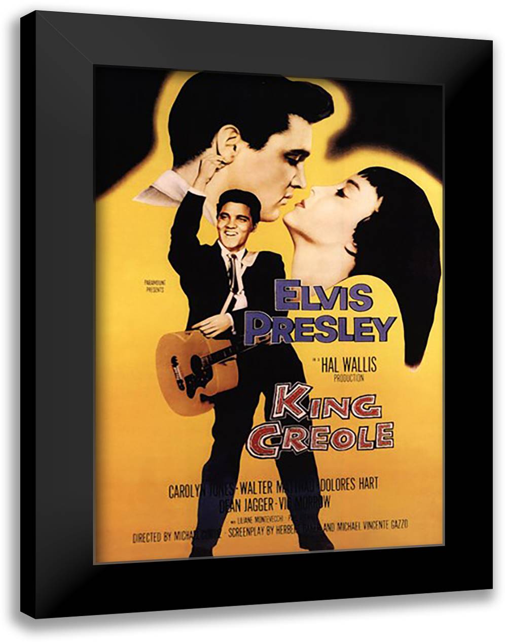King Creole 28x40 Black Modern Wood Framed Art Print Poster