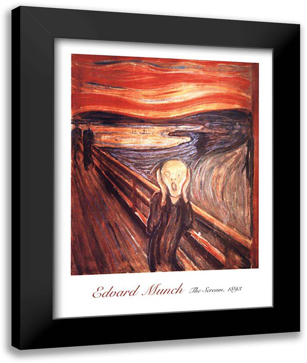 The Scream, c.1893 28x36 Black Modern Wood Framed Art Print Poster by Munch, Edvard