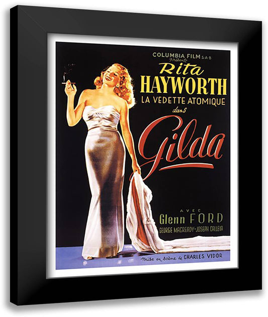Gilda 28x36 Black Modern Wood Framed Art Print Poster