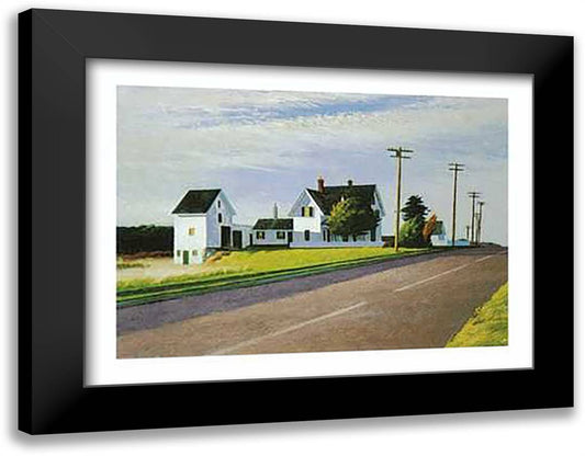 Route 6 Eastham 36x28 Black Modern Wood Framed Art Print Poster by Hopper, Edward