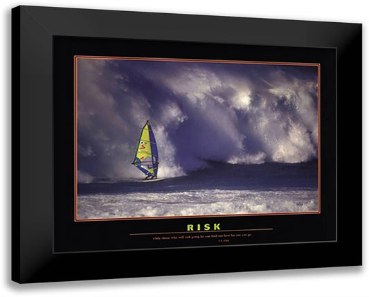 Risk 32x26 Black Modern Wood Framed Art Print Poster