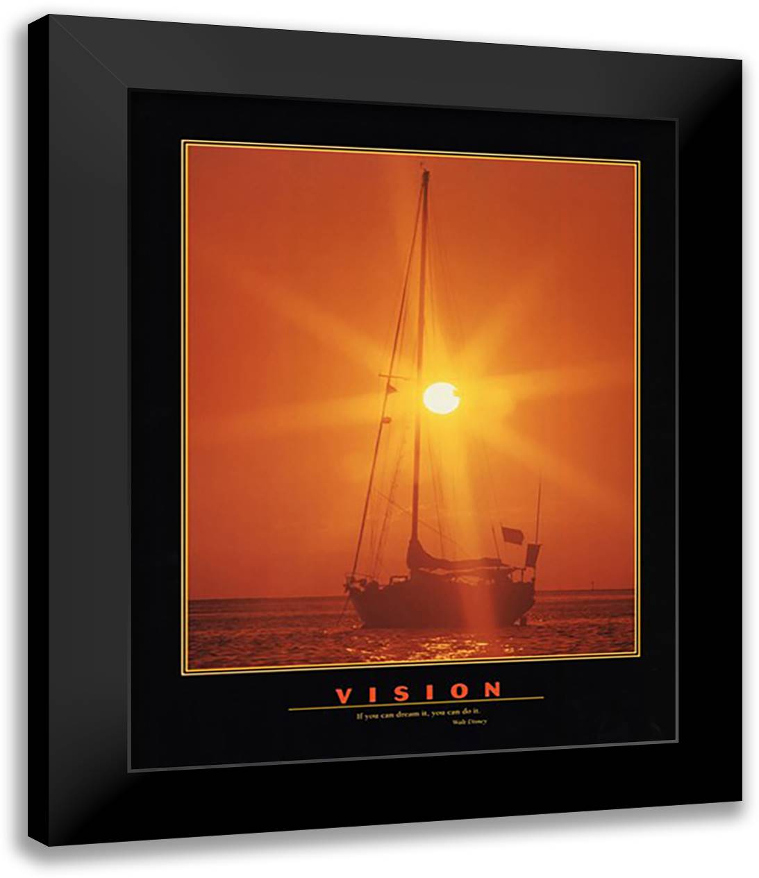 Vision 26x32 Black Modern Wood Framed Art Print Poster