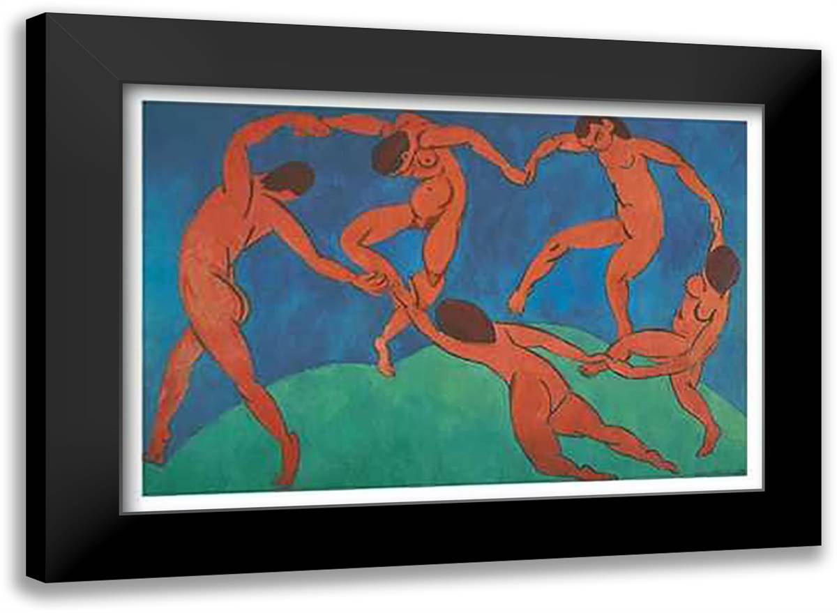 Dance 40x28 Black Modern Wood Framed Art Print Poster by Matisse, Henri