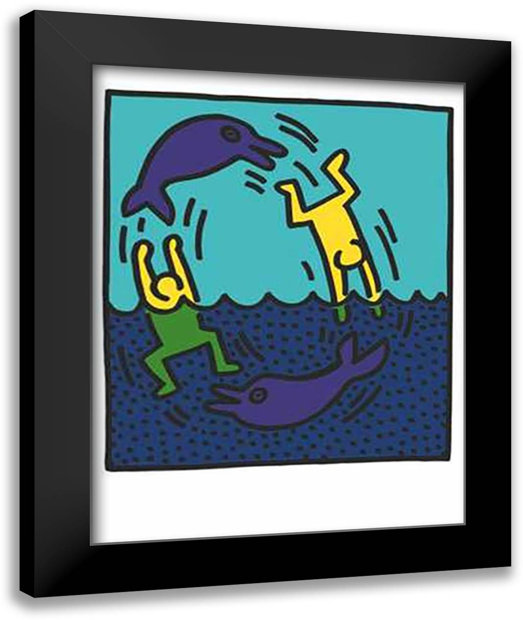 Untitled 1983 28x36 Black Modern Wood Framed Art Print Poster by Haring, Keith