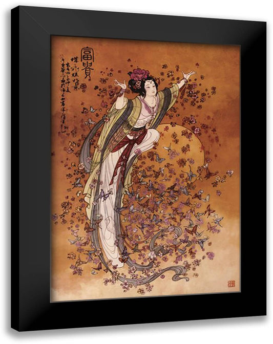 Goddess Of Wealth 20x28 Black Modern Wood Framed Art Print Poster