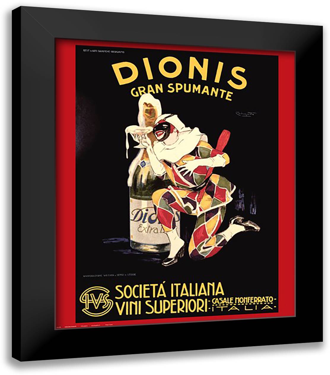 Dionis Gran Spumante 20x24 Black Modern Wood Framed Art Print Poster by Cappiello, Leonetto