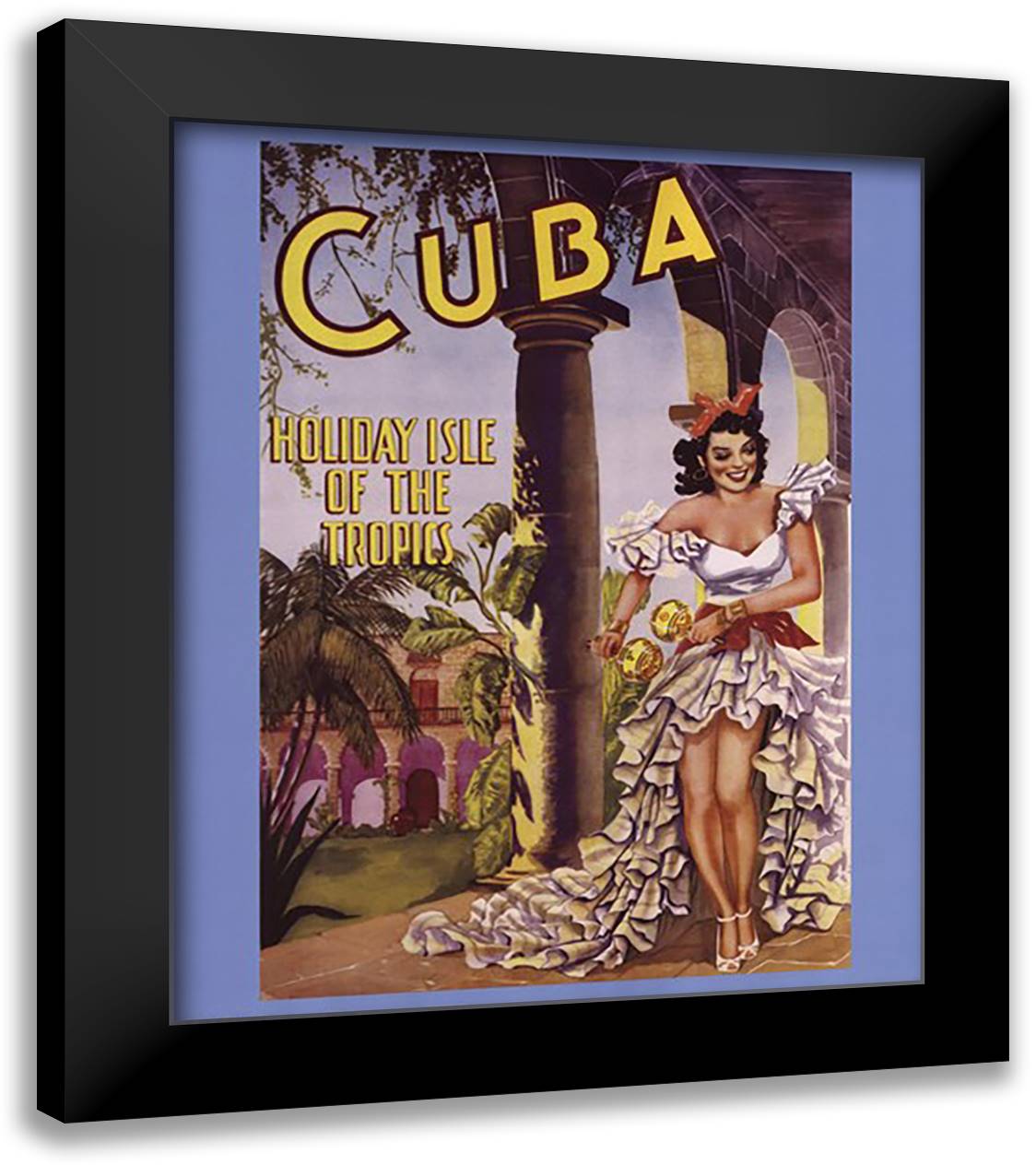 Cuba 20x24 Black Modern Wood Framed Art Print Poster