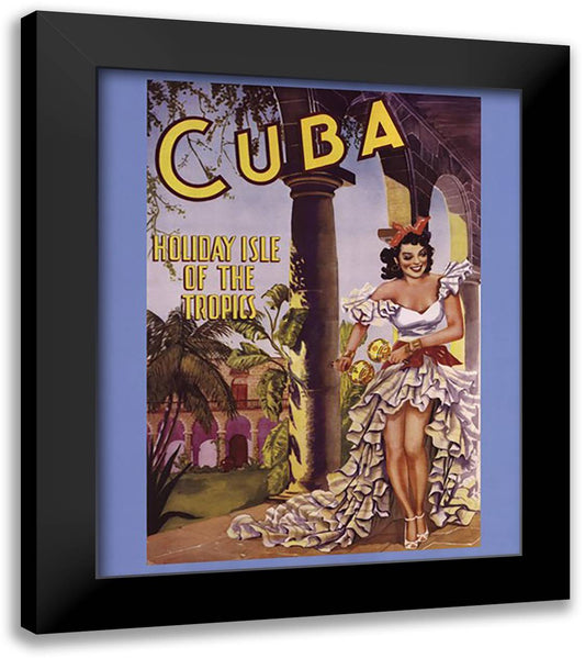 Cuba 20x24 Black Modern Wood Framed Art Print Poster