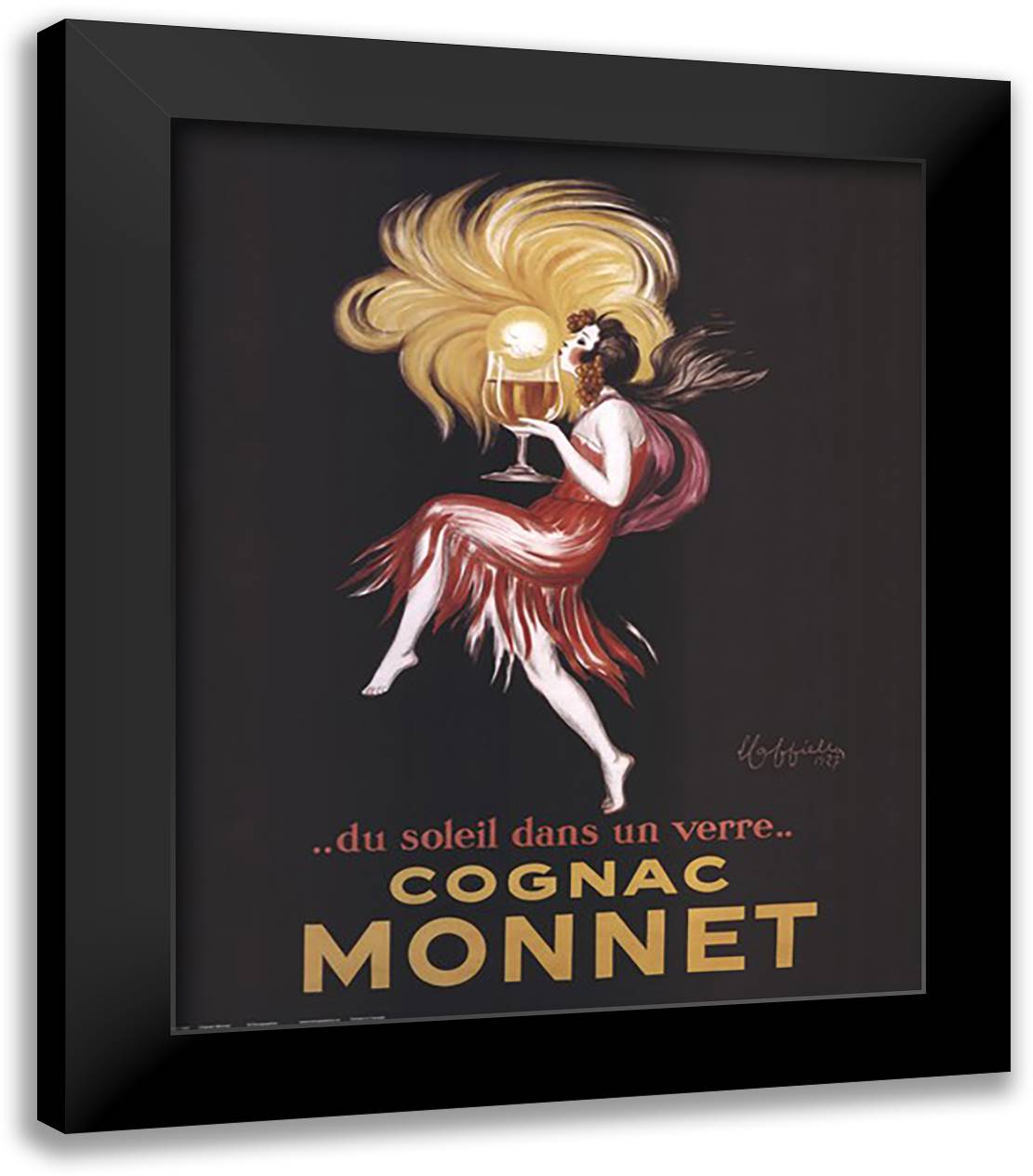 Cognac Monnet 20x24 Black Modern Wood Framed Art Print Poster by Cappiello, Leonetto