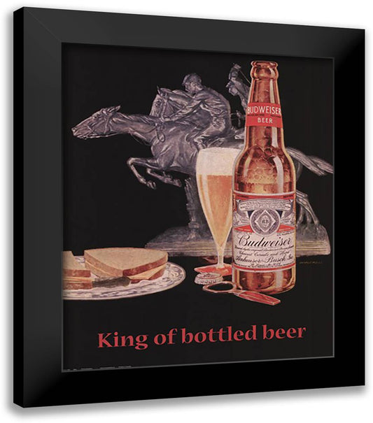 Budweiser 20x24 Black Modern Wood Framed Art Print Poster