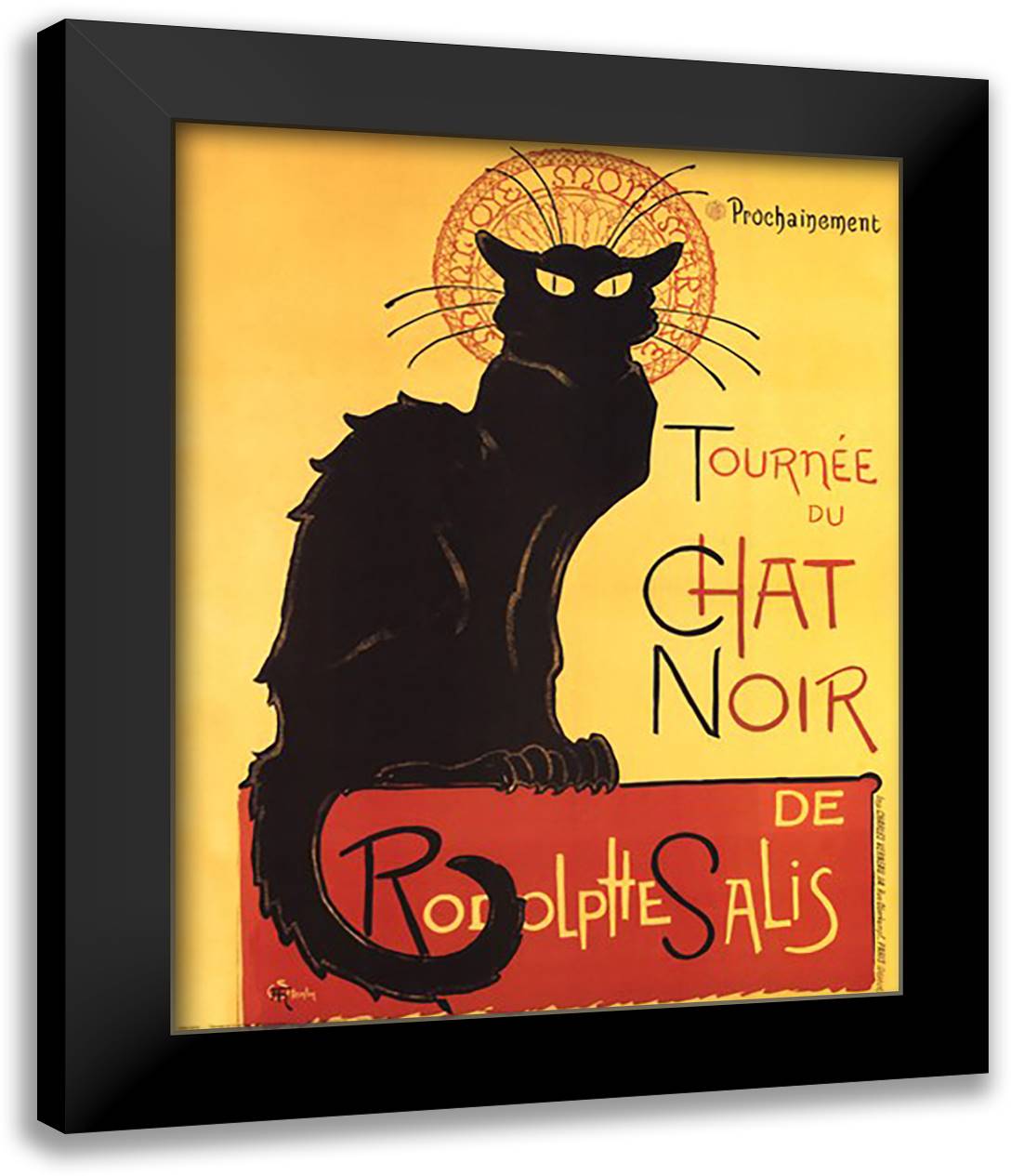 Tournee Du Chat Noir 20x24 Black Modern Wood Framed Art Print Poster by Steinlen, Theophile-Alexandre