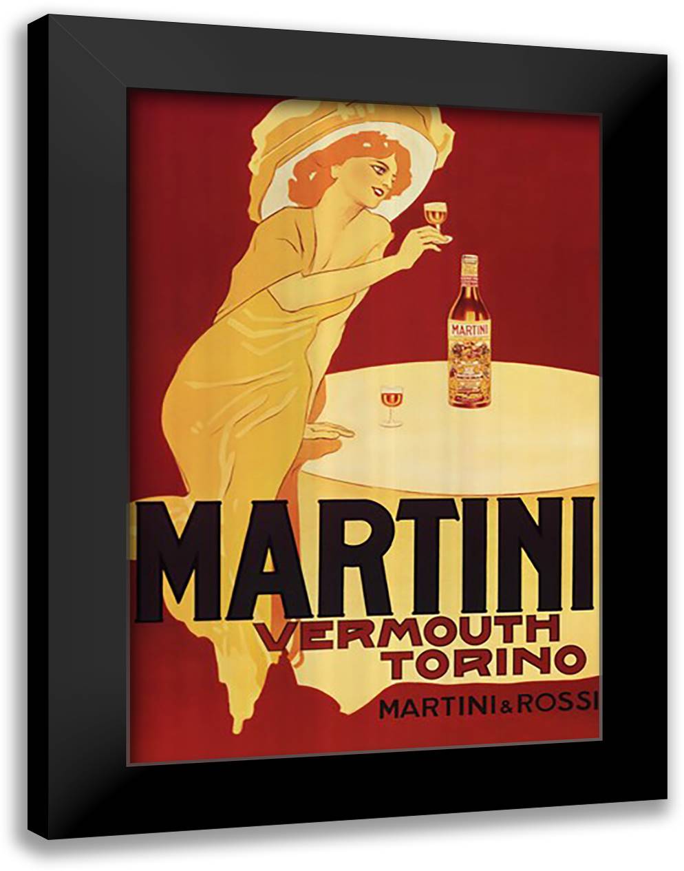 Martini Vermouth Torino 20x24 Black Modern Wood Framed Art Print Poster