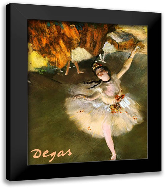 Ballerina 20x24 Black Modern Wood Framed Art Print Poster by Degas, Edgar