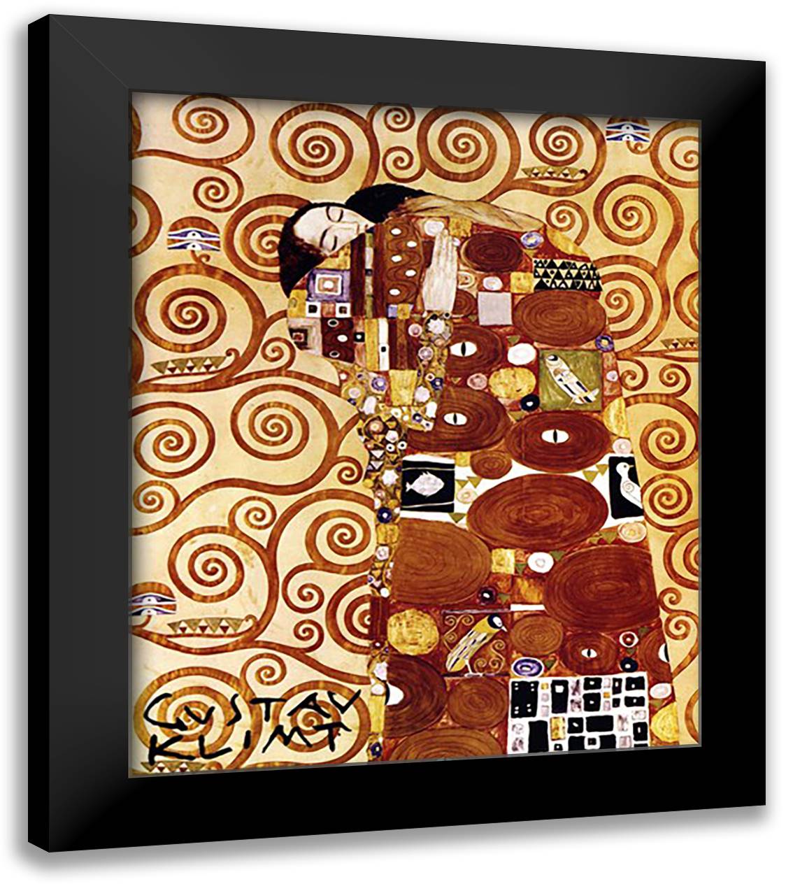 Fulfillment, c.1909 20x24 Black Modern Wood Framed Art Print Poster by Klimt, Gustav
