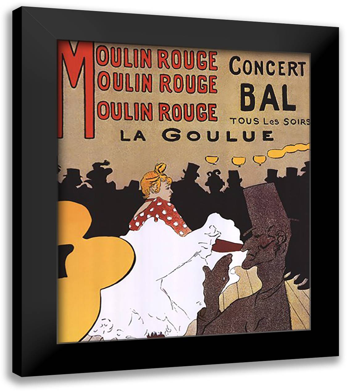 Moulin Rouge 20x24 Black Modern Wood Framed Art Print Poster by Toulouse-Lautrec, Henri de