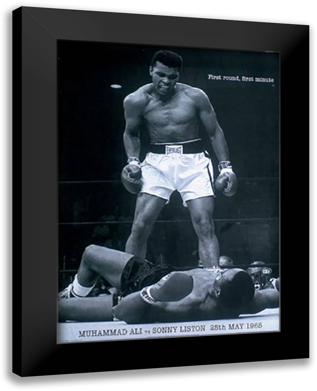 Muhammed Ali 28x40 Black Modern Wood Framed Art Print Poster