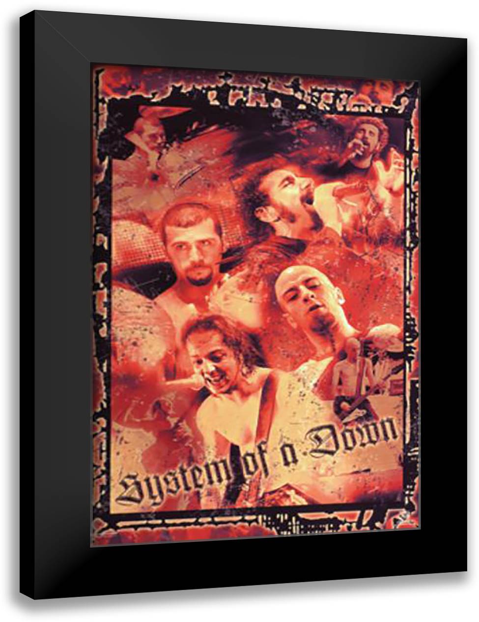 System of a Down 28x40 Black Modern Wood Framed Art Print Poster