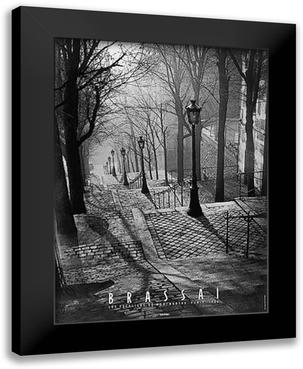 Steps Montmartre (Escaliers) 24x32 Black Modern Wood Framed Art Print Poster by Brassaii