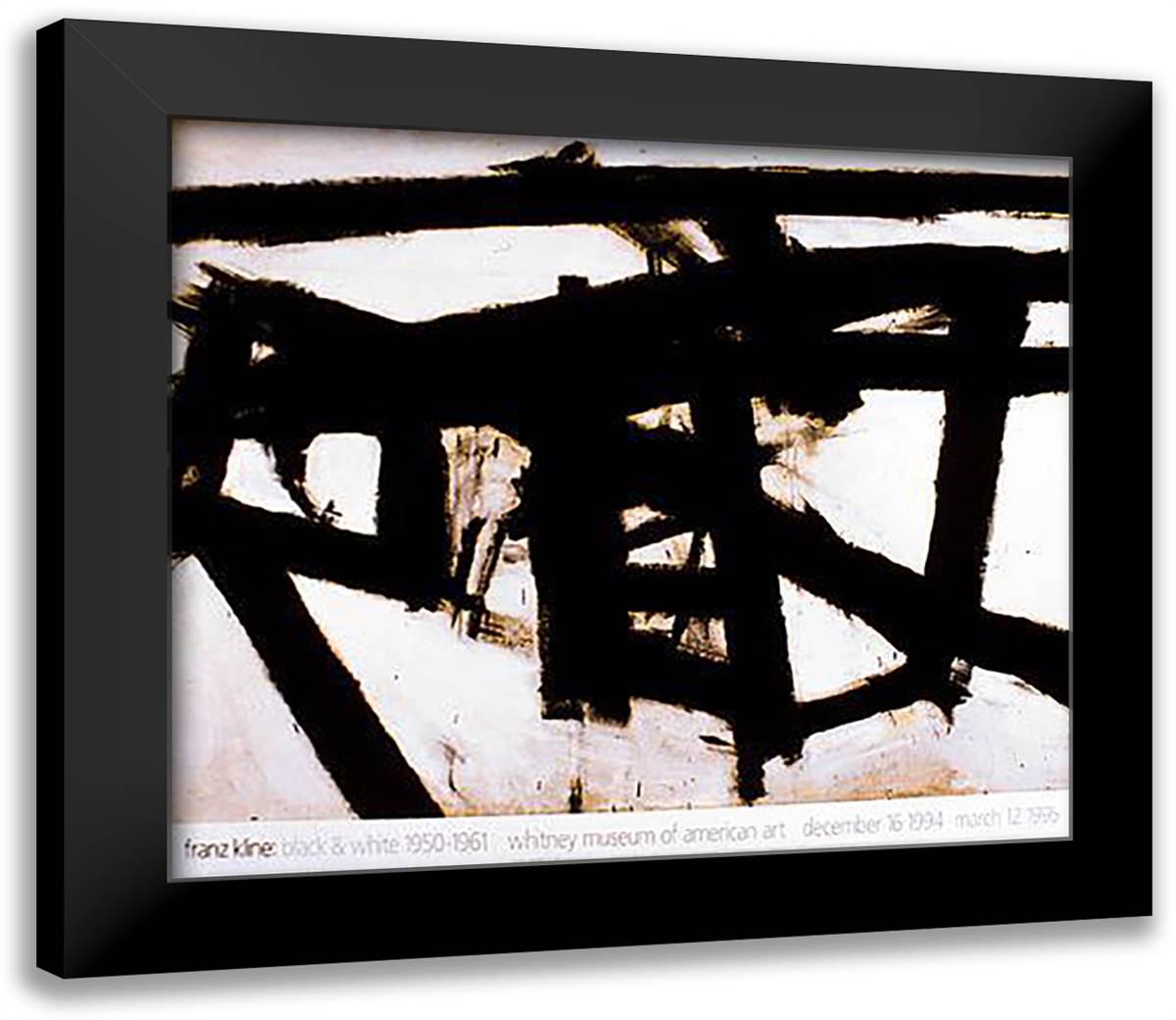 Mahoning 31x28 Black Modern Wood Framed Art Print Poster by Kline, Franz