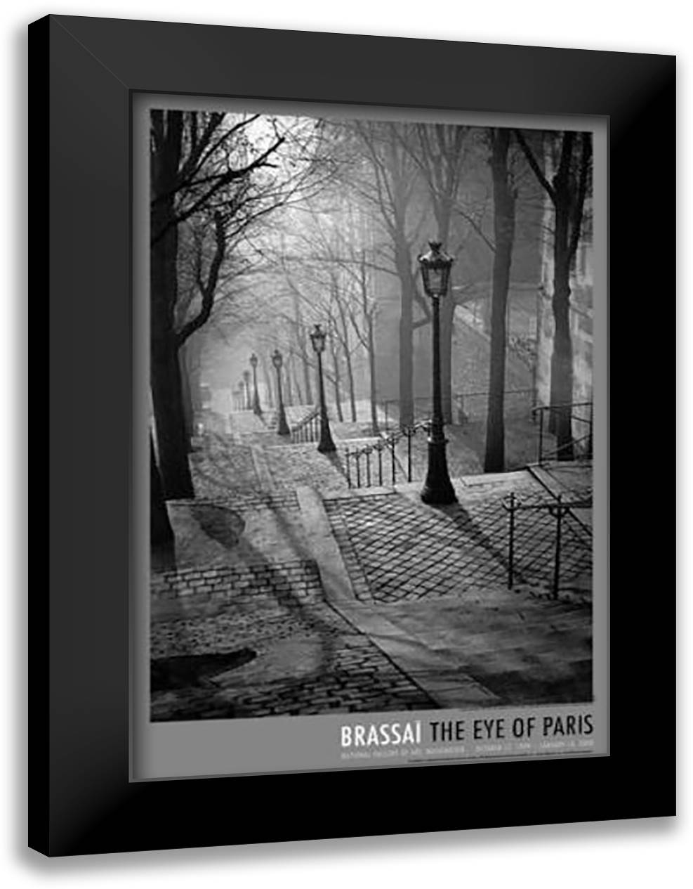 Steps Montmartre (Escaliers) 28x40 Black Modern Wood Framed Art Print Poster by Brassaii