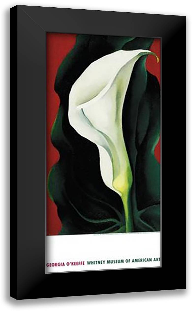 Single Lily with Red 18x33 Black Modern Wood Framed Art Print Poster by O'Keeffe, Georgia