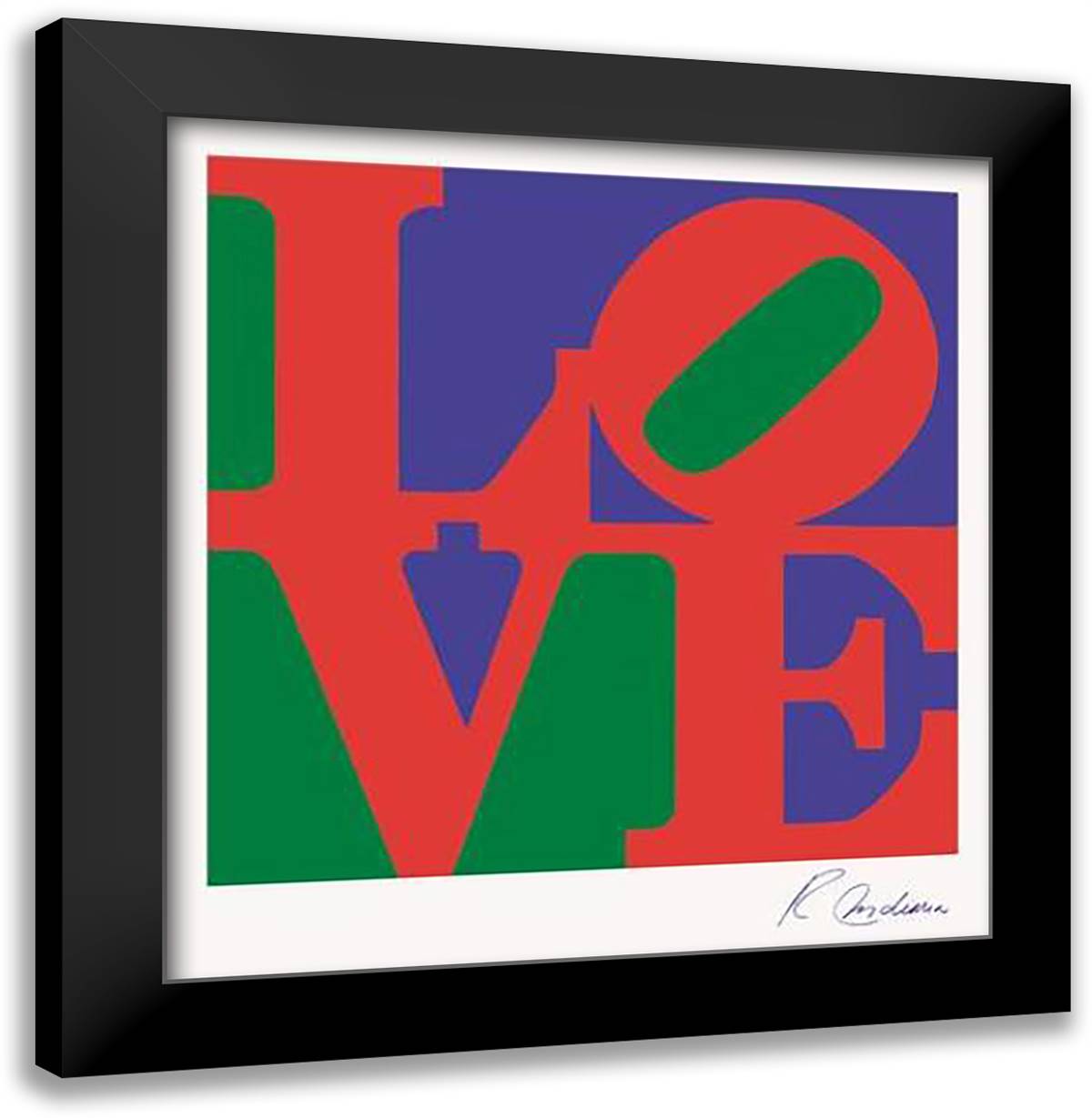 Classic Sky Love 28x30 Black Modern Wood Framed Art Print Poster by Indiana, Robert