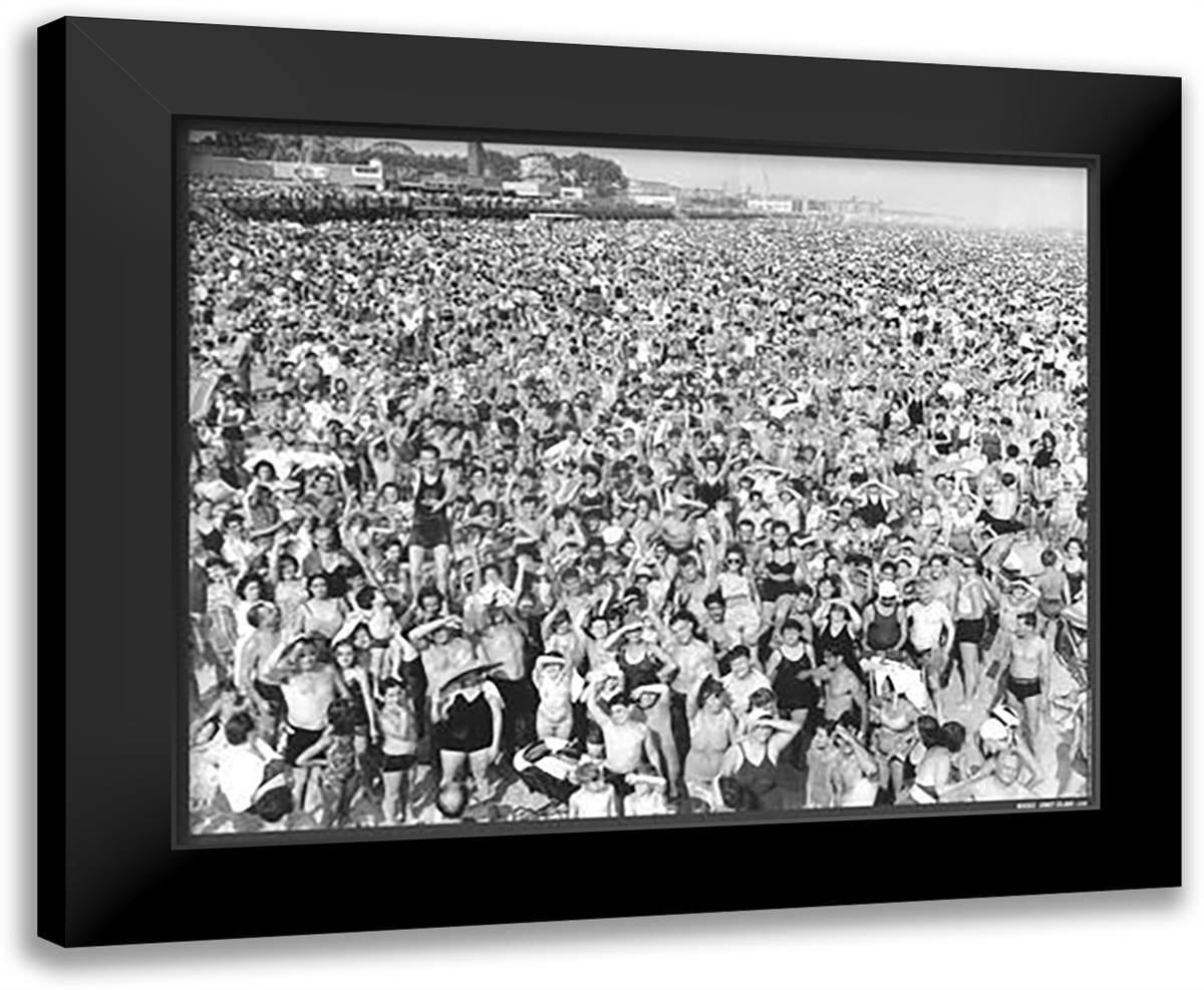 Coney Island 1938 34x28 Black Modern Wood Framed Art Print Poster by Weegee, William