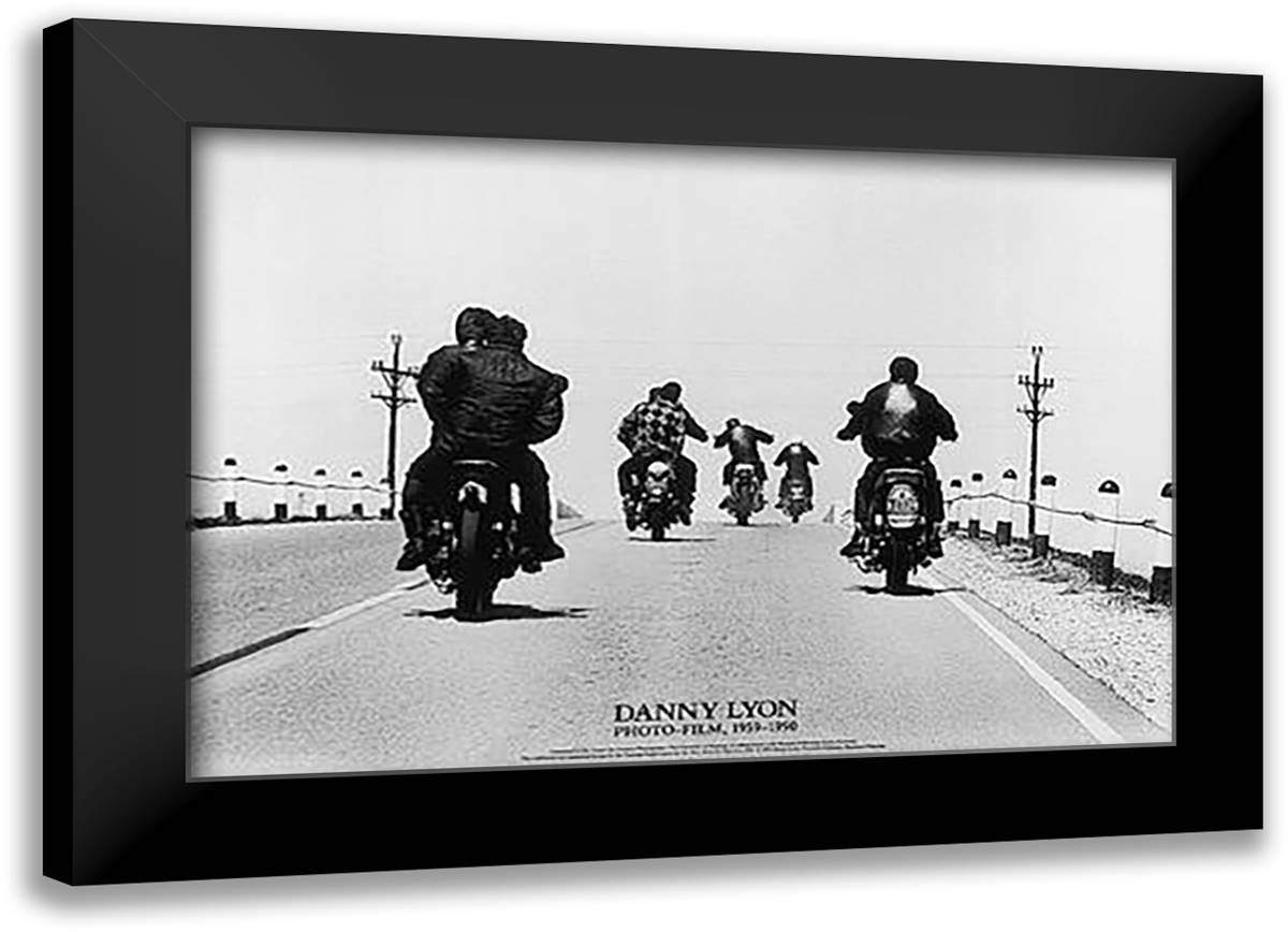 Route 12 34x24 Black Modern Wood Framed Art Print Poster by Lyon, Danny