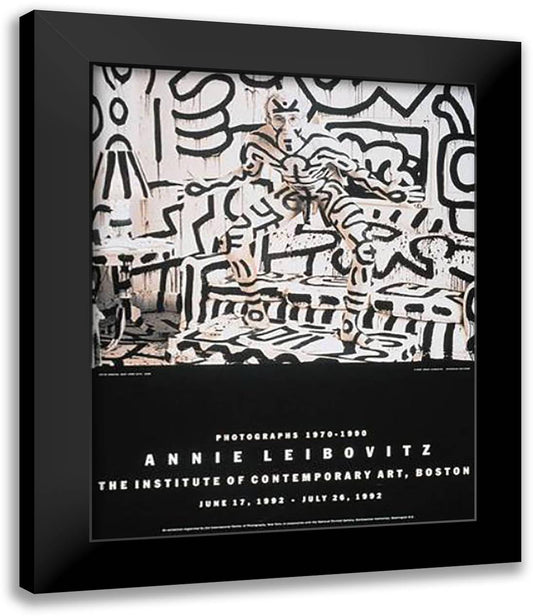 Keith Haring 28x34 Black Modern Wood Framed Art Print Poster by Leibovitz, Annie