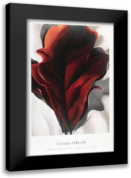 Red Leaves 28x40 Black Modern Wood Framed Art Print Poster by O'Keeffe, Georgia