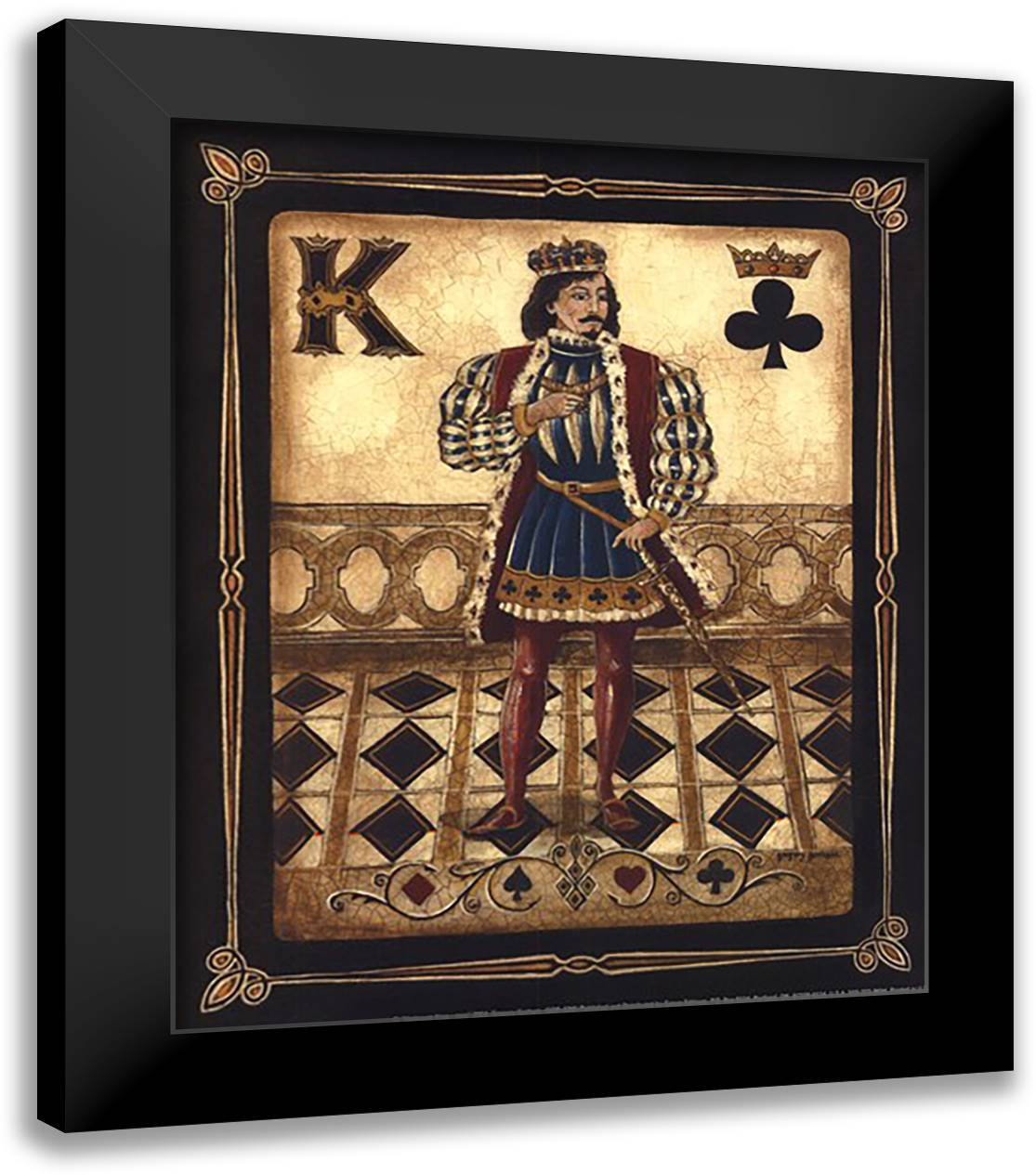 Harlequin King - Mini 12x14 Black Modern Wood Framed Art Print Poster by Gorham, Gregory