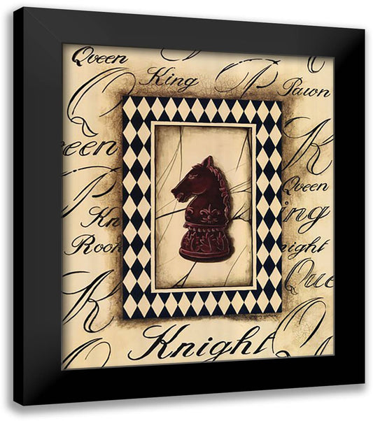Chess Knight 20x24 Black Modern Wood Framed Art Print Poster by Gorham, Gregory