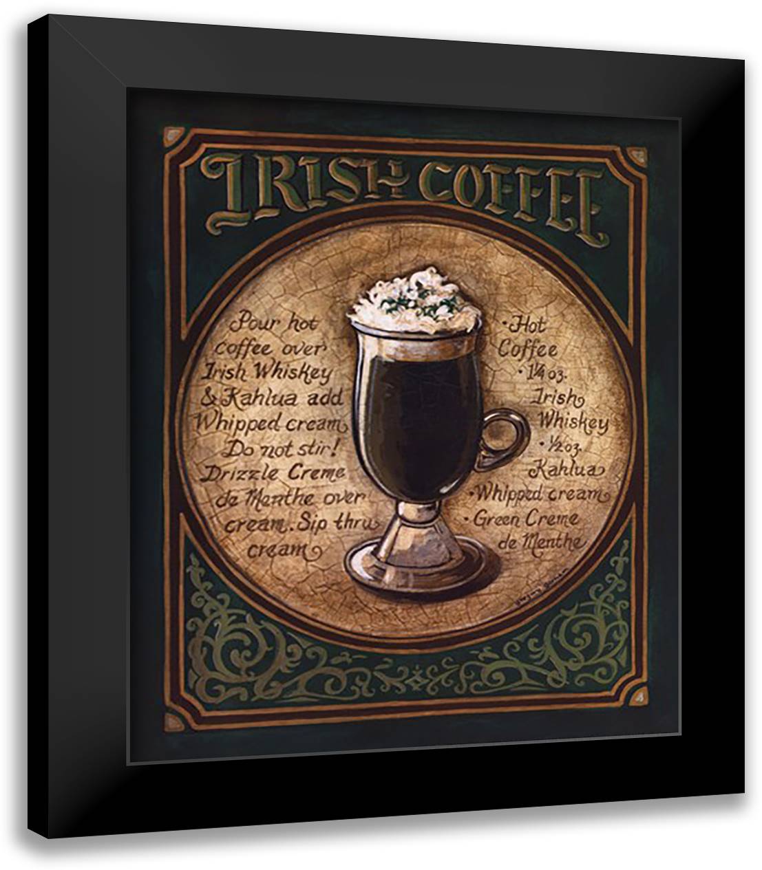 Irish Coffee - Mini 15x18 Black Modern Wood Framed Art Print Poster by Gorham, Gregory