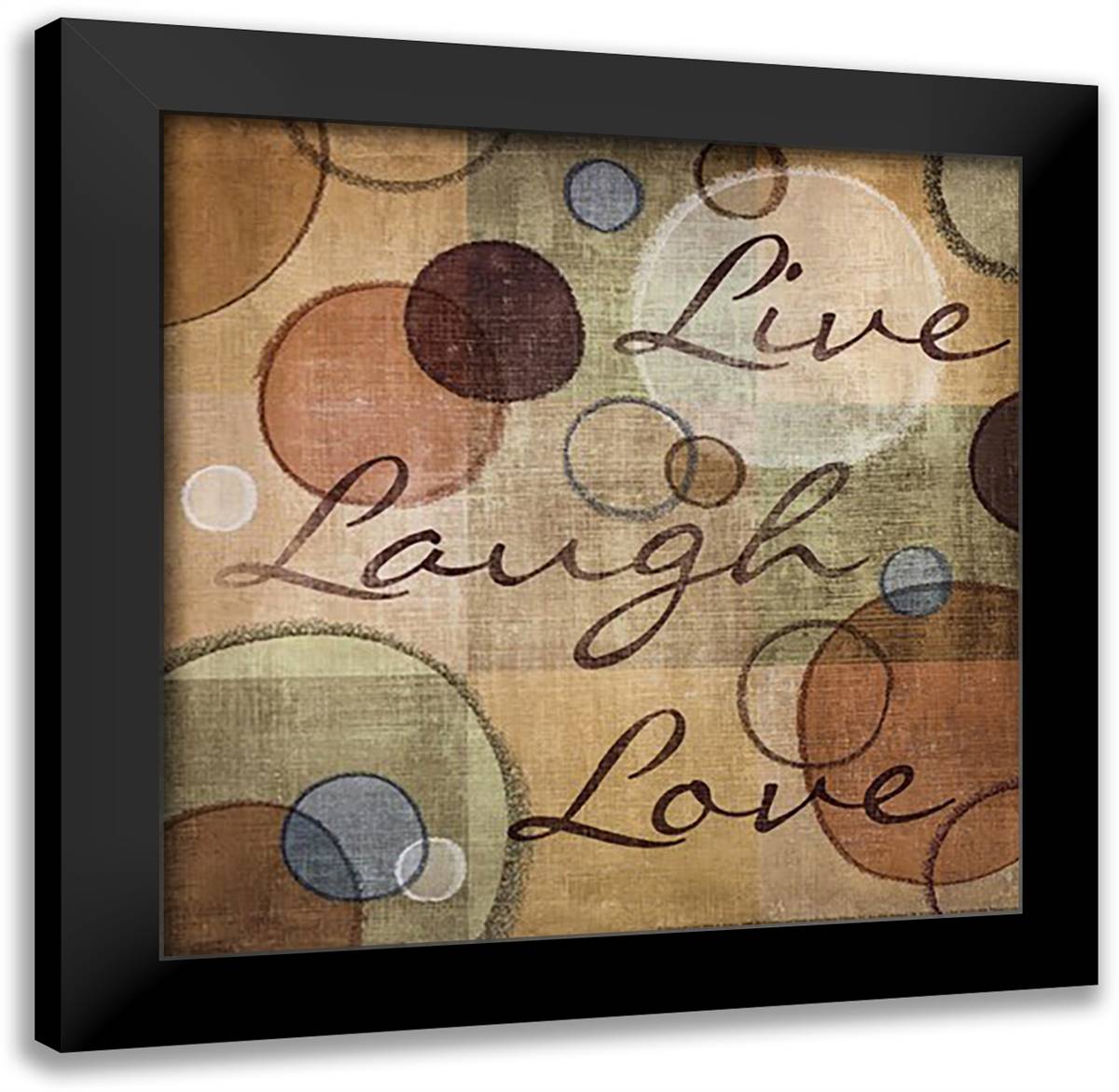 Live Laugh Love 16x16 Black Modern Wood Framed Art Print Poster by Harbick, N.