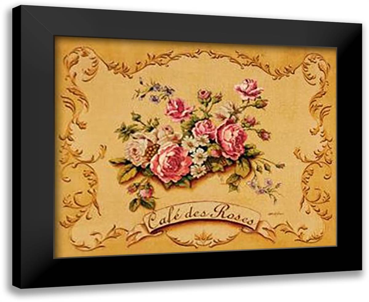 Cafe Des Roses - Mini 14x12 Black Modern Wood Framed Art Print Poster by Jones, Catherine