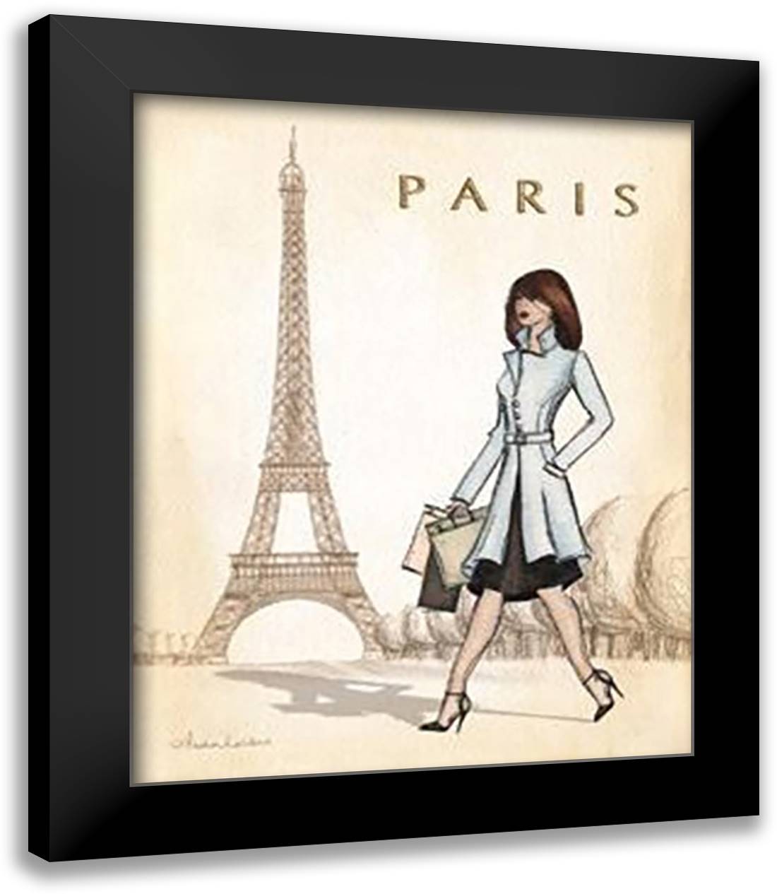 Paris 15x18 Black Modern Wood Framed Art Print Poster by Laliberte, Andrea