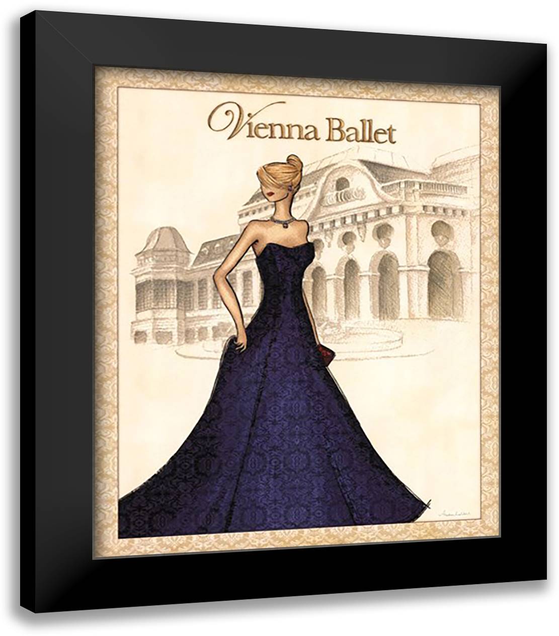 Ballet 20x24 Black Modern Wood Framed Art Print Poster by Laliberte, Andrea