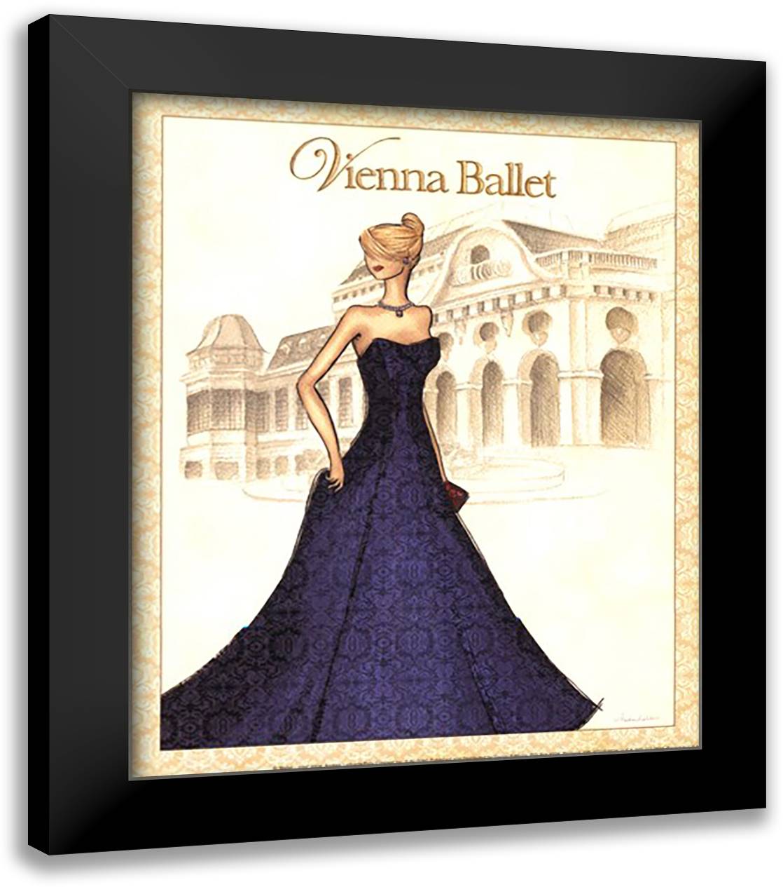 Ballet - Mini 12x14 Black Modern Wood Framed Art Print Poster by Laliberte, Andrea