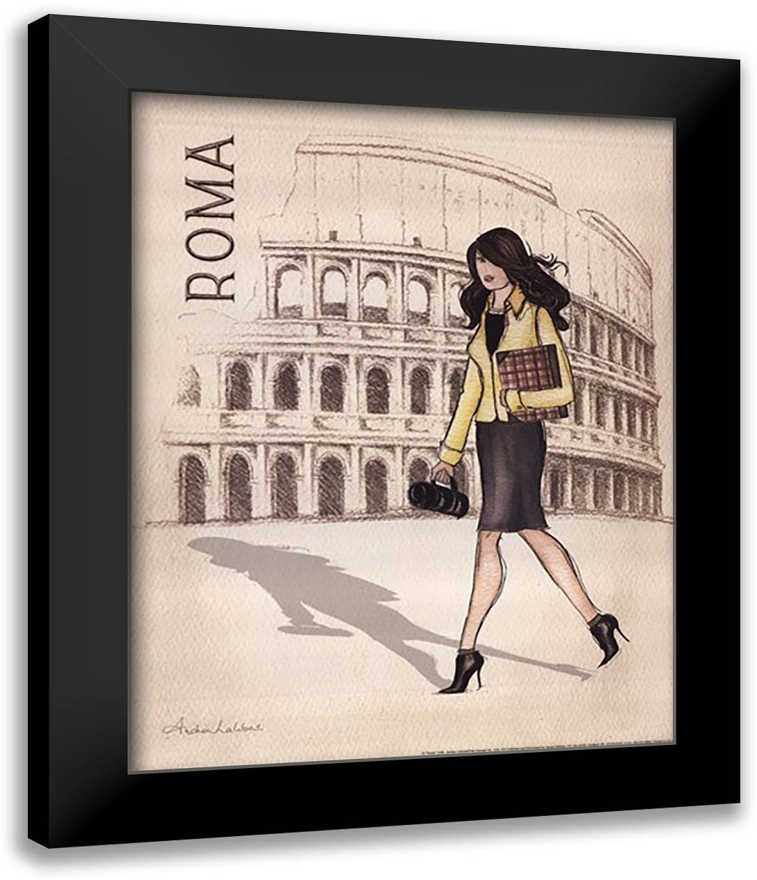 Roma 15x18 Black Modern Wood Framed Art Print Poster by Laliberte, Andrea