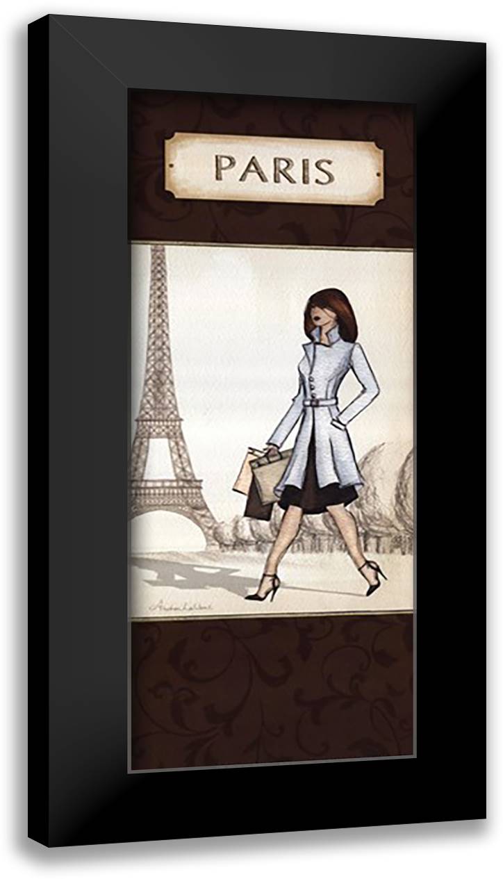 Paris - special 12x24 Black Modern Wood Framed Art Print Poster by Laliberte, Andrea