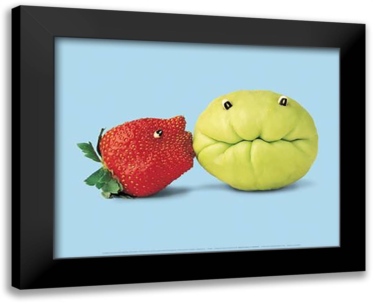 Kissing the Frog 18x15 Black Modern Wood Framed Art Print Poster