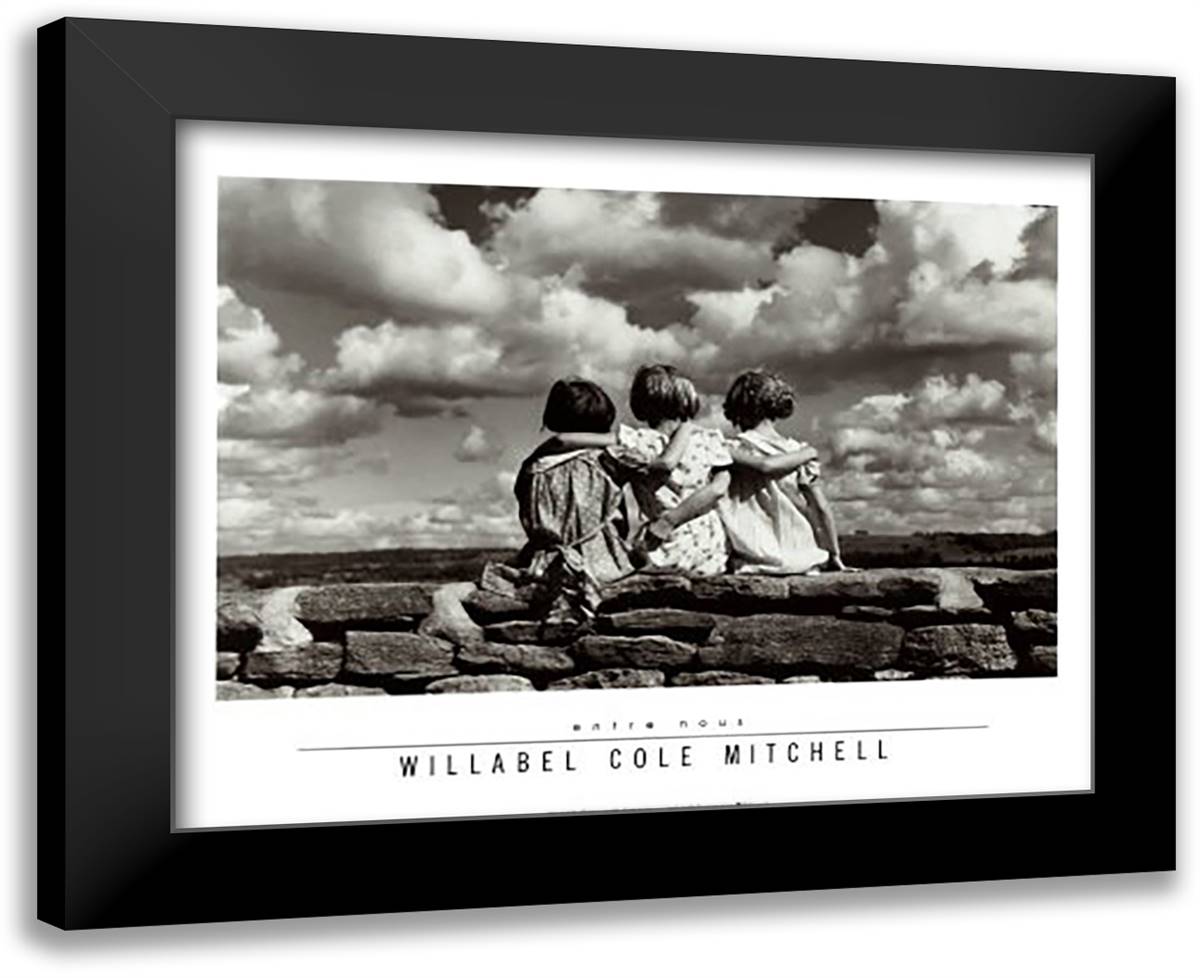 Entre Nous 32x26 Black Modern Wood Framed Art Print Poster by Willabel, Mitchell