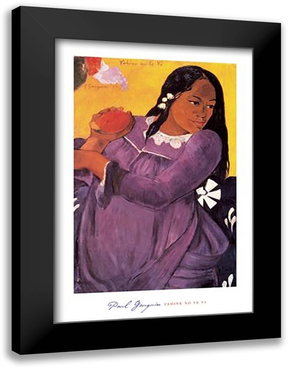 Untitled 28x40 Black Modern Wood Framed Art Print Poster by Gauguin, Paul
