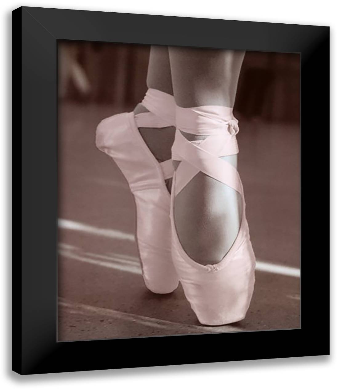 Ballet Shoes 26x32 Black Modern Wood Framed Art Print Poster by Lipson
