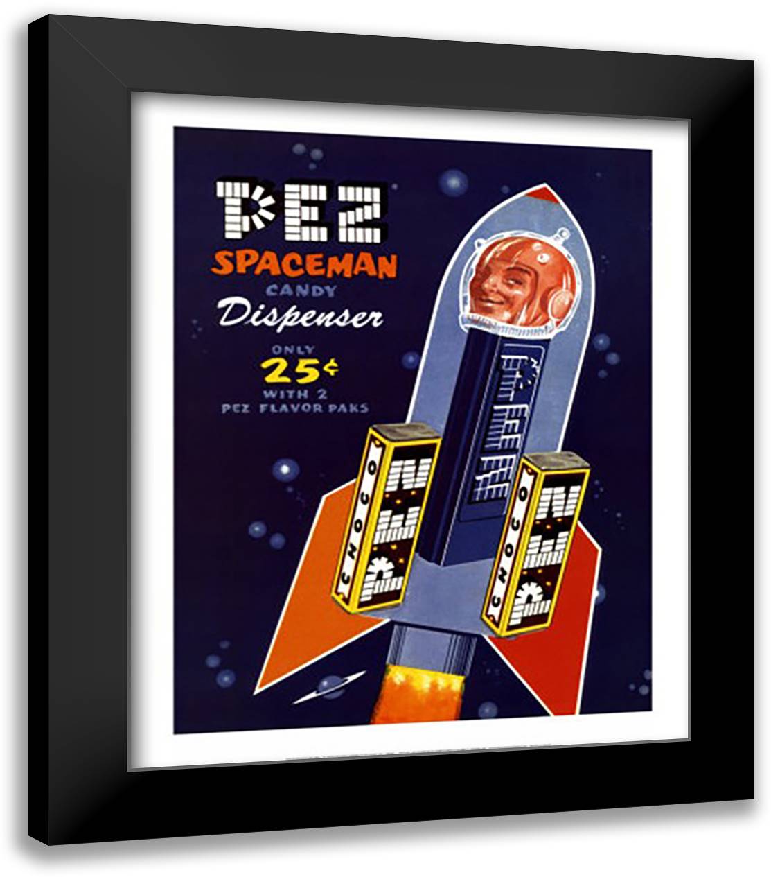 Spaceman 20x24 Black Modern Wood Framed Art Print Poster by Pez